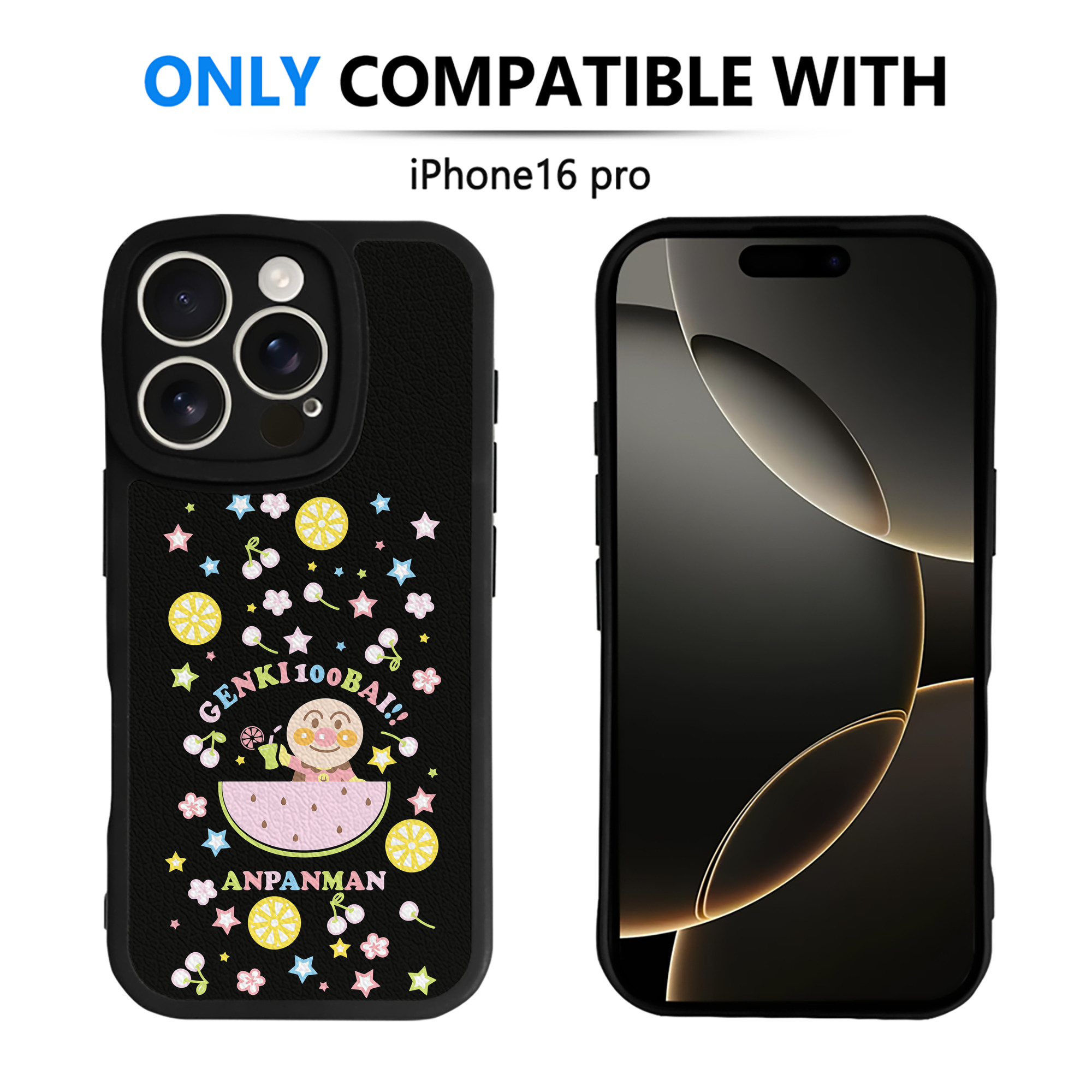 （画像用） アンパンマン Anpanman 【iPhone 16シリーズ対応】シリコンスマホケース（レザー調） 材質：シリコン